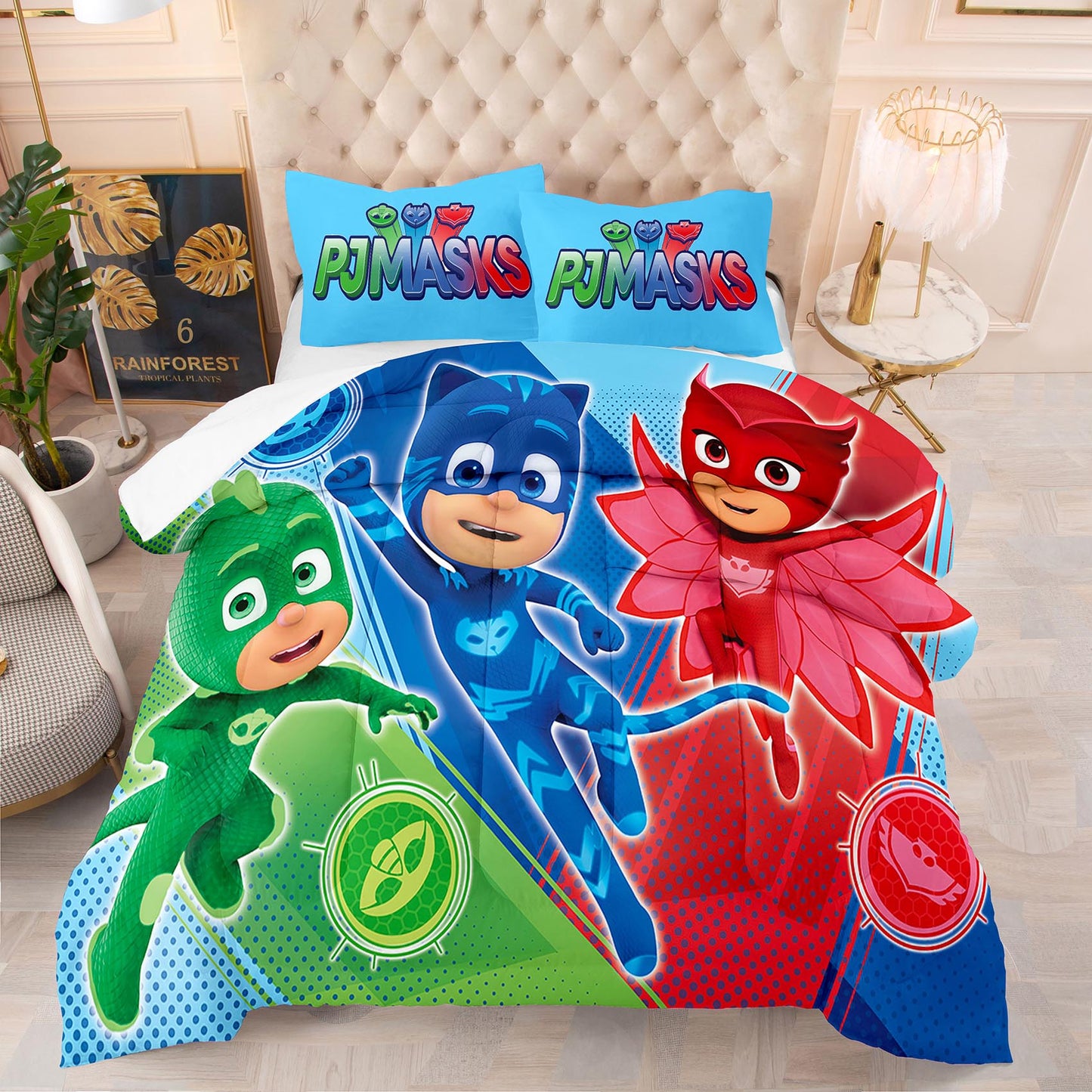 PJ Masks 3D duvet cover set Catboy Gekko and Owlette