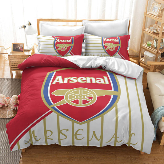 Arsenal Football Club Bedding Set – Red Comforter with Team Crest & Large Arsenal Lettering for Soccer Fans